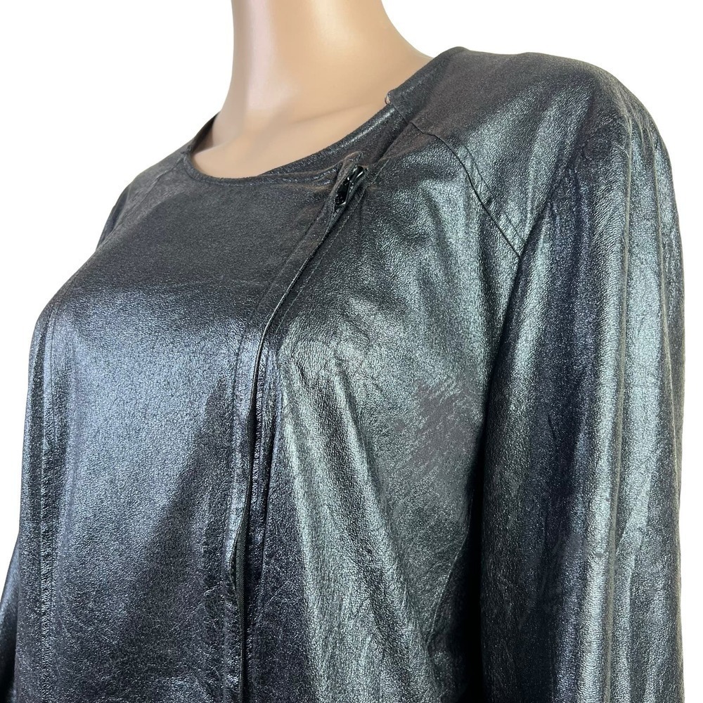 Gap Women’s motorcycle Jacket Black Leather Size XL - Picture 3 of 10